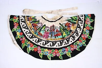 Vintage 1950s Faldas Kent Hand Paint Full Circle Mexican Skirt Sequined Dance • $149