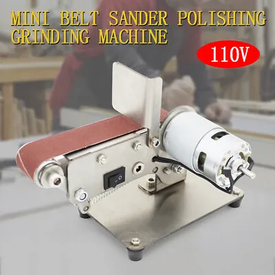 Mini Electric Belt Sander Grinder Horizontal Belt Polishing Grinding Machine DIY • $44