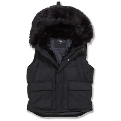 Jordan Craig Men's YUKON FUR LINED BLACK PARKA VEST PUFFER BUBBLE RETRO S-4XL • $49.90