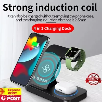 4 In 1 Wireless Charger Fast Charging Station For Samsung IPhone Plus 15 Series • $36.99