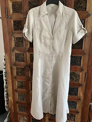 £4.99 • Buy Rocha John Rocha 100% Linen Ivory Maxi Long  Dress UK 12