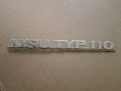 RARE Vintage NSU TYP 110 Germany Emblem Sign Badge Nameplate Script Metal • $86