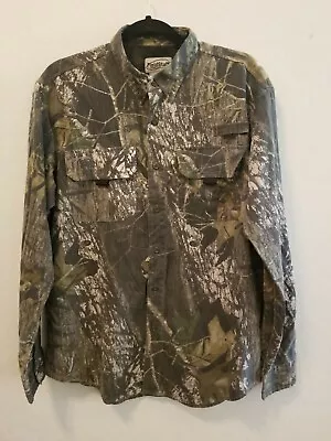 Field Staff By Mossy Oak Camo Shirt Mens Sz M 38-40 Break Up Green Vented LS • $17.95