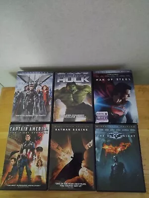 Lot Of 6 Superhero DVDs - Batman - Superman - The Hulk • $14.99