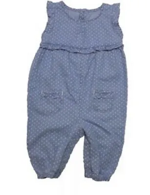 George Asda Baby Girls Blue Romper Age 3-6 Months • £1.99