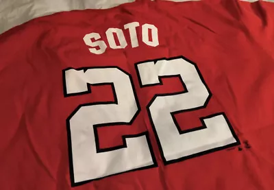 Majestic Men’s Juan Soto Washington Nationals Baseball Shirt #22 Sz. XL NEW RED • $15.20