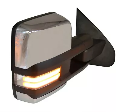 For 07-13 Silverado Sierra Power Fold Chrome Tow Mirror Power+Heated+LED Signal • $299.50