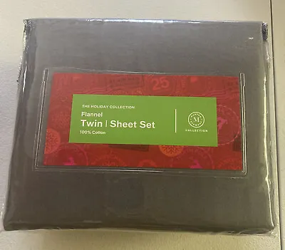 Martha Stewart Collection Flannel Twin Sheet Set Charcoal 👍 • $20