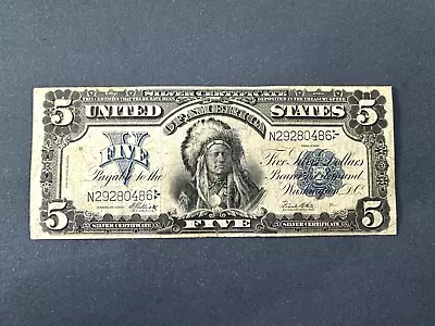 1899 Indian Large Size 5 Dollars Bill Silver Certificate Note • $197