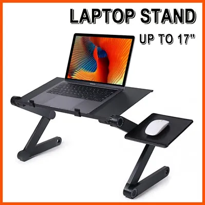 Portable Foldable Laptop Stand Desk Table Tray Adjustable Sofa Bed Mouse Pad AU • $29