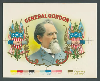 Civil War Confederate General Fort Gordon Original Antique Cigar Label Proof Art • $579