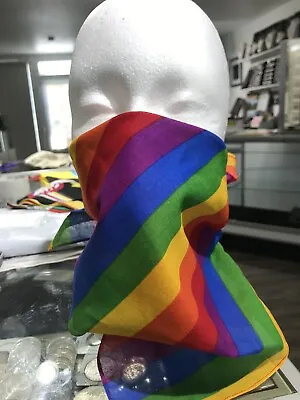 $6.49 • Buy New Rainbow Gay Pride 🏳️‍🌈 Flag Bandana Face Mask Wrap Free Shipping US SELLER
