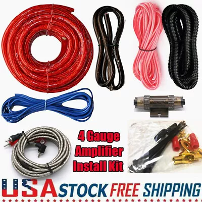 Complete  2300W 4 Gauge Car Amplifier Installation Kit Amp 4GA RCA Wiring Cables • $23.99