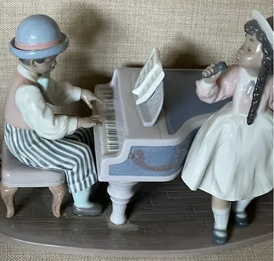 Lladro Figurine BLACK LEGACY JAZZ DUO BAND BOY GIRL PIANO MUSIC • $850