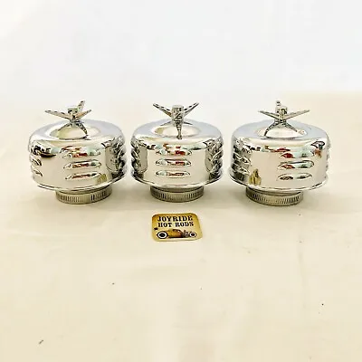 Hot Rod 3 X 2BRL Air Cleaners- Tri-Bar Fasteners 2 5/8  Or 2 5/16  Neck • $64.95