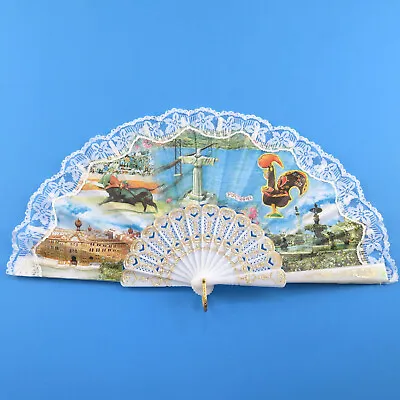 Vintage Portugal Souvenir Hand Fan Folding 17.75  X 9.50  • $30