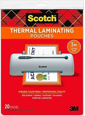Scotch Letter Size Thermal Laminating Pouches 5 Mil 11 1/2 X 9 100/Pack • $19.99