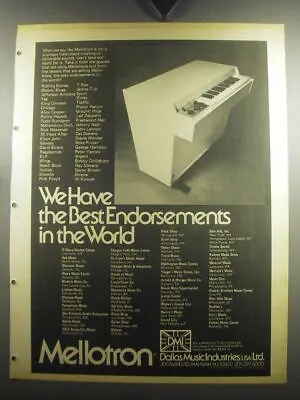 1974 Mellotron Keyboard Ad - We Have The Best Endorsements In The World • $19.99