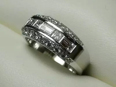Simulated 2.50 Ct Diamond Men Wedding Engagement Band Ring 925 Sterling Silver • $96.31