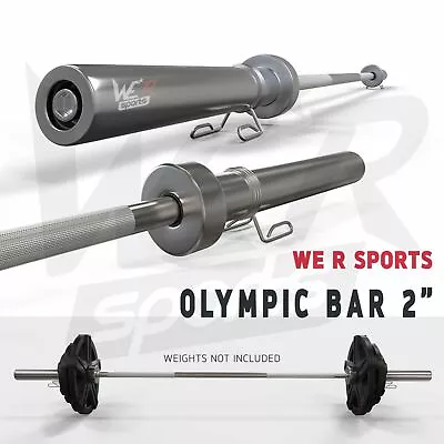 Olympic Barbell Bar Weight Lifting Barbell Bar With Spring Collar Gym Fitness • £99.99