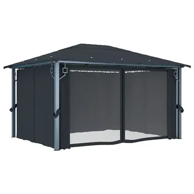 $620.95 • Buy Garden Pavilion With Mesh Screen Curtain 4x3m Anti-UV Canopy Gazebo Sunshade