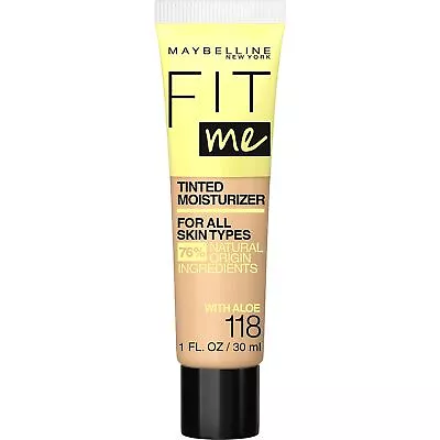 Maybelline Fit Me Tinted Moisturizer Natural Coverage Face Makeup 118 1 Count • $8.50