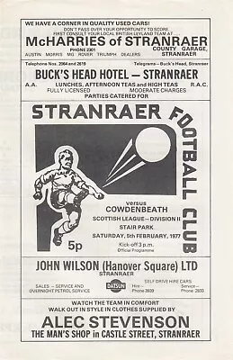 Stranraer V Cowdenbeath 1976/7 (5 Feb) • £2