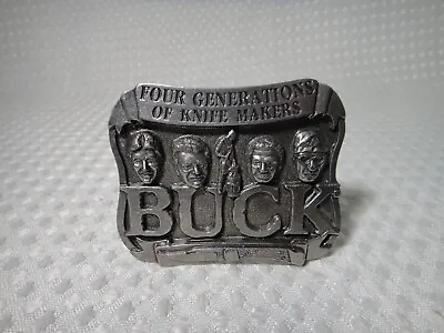 Buck Knives Pewter Belt Buckle Four Generations Smoky Mountain Knife Works • $19.99