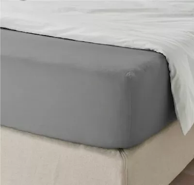 Ikea ULLVIDE Fitted Sheet Grey Single X4 Nearly New  • £19.99