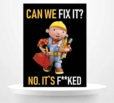 Bob The Builder Metal Wall Sign Funny Vintage Plaque Home Bar Workshop Garage • £5.15