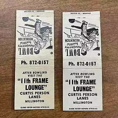 11th Frame Lounge Curtis Person Lanes Millington Vintage Bobtail Matchbook Cover • $4.99
