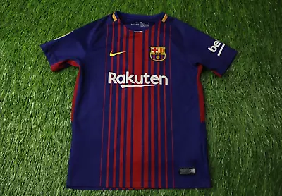 Barcelona Barca 2017/2018 Football Shirt Jersey Home Nike Original Size Young M • $8.49