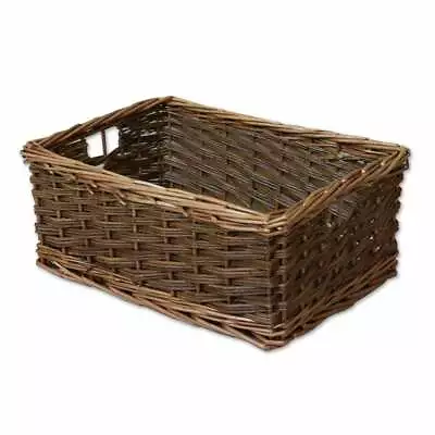 Lyndhurst Rectangular Wicker Storage Basket Rustic Unpeeled Willow Home Organise • £30