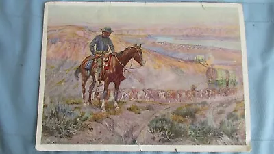 Vintage Western Westward Bound Pioneers & Cowboy Guide Color Print-Y-Ricut- • $9.99