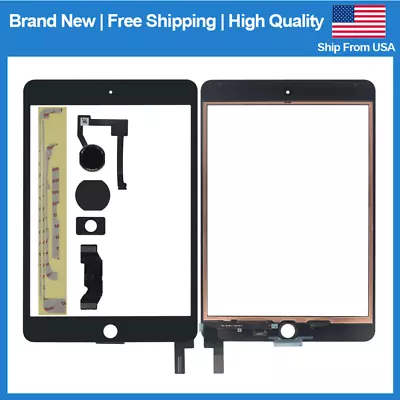 Fr IPad Mini 4 A1538 A1550 2015 Black Replacement Glass Touch Screen Home Button • $16.59