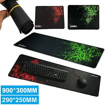 Desk Keyboard Pad Mat Black & Red Extended Gaming Mouse Pad Anti-slip-900x300MM • $14.49