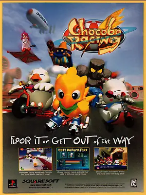 Chocobo Racing Squaresoft Final Fantasy - Game Print Ad / Poster Promo Art 1999 • $14.99