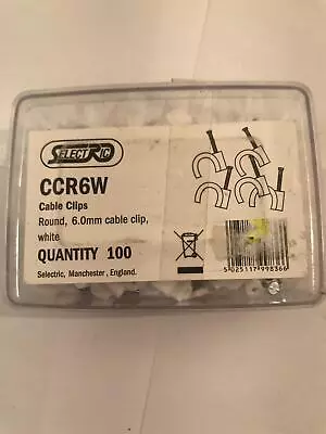 £2.30 • Buy Selectric  Round 6mm Cable Clip White X 100  CCR6W