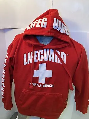 LIFEGUARD Myrtle Beach Red Unisex Hoodie Sweatshirt SZ M • $19