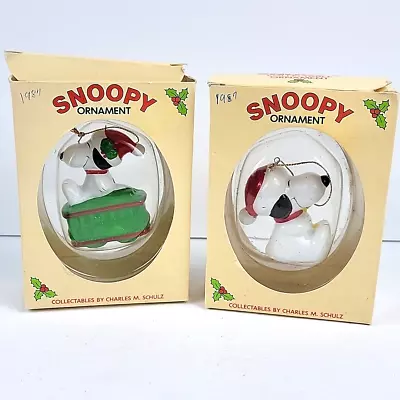 Vintage 80s Snoopy Christmas Ornaments Lot Union Wadding PEANUTS Charles Schulz • $15.29