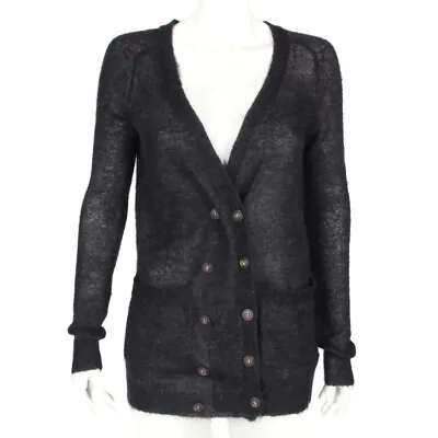 WALLACE Madewell Gray Mohair Blend Double Breast Cardigan Sweater Womens S /006 • $19.95