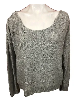 Moth Anthropologie Sweater Women’s XL Pullover Gray Knit 100% Cotton 61 • $17.95