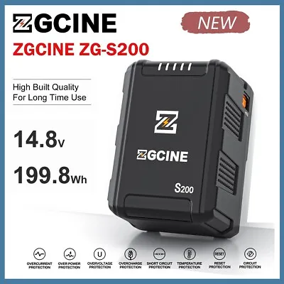 $219 • Buy ZGCINE ZG-S200 199.8Wh V Mount Battery 14.8V Rechargeable D-Tap/BP For Camera