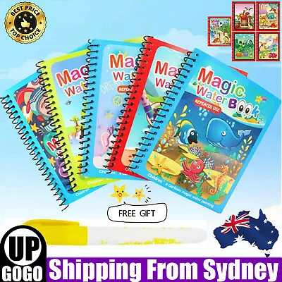 Water Drawing Book Magic Doodle Coloring Book Learning Painting & Pen For Kids A • $4.98