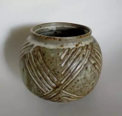 Signed Joan Carcia Makoto Yabe Student Studio Modernist Art Pottery Vase • $45