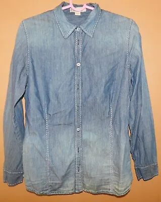 Nine West Vintage America Collection Womens Medium M Denim Shirt • $15