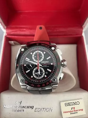 Seiko Sportura Honda F1 Racing Team Chronograph Men's Watch 7T62-0GR0 SNA749 • £300