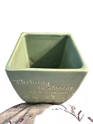 Rare Collectable Maya Angelou Pottery Green Vase MYG1400 • $44