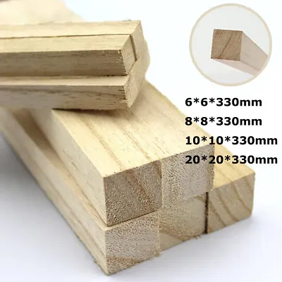 £2.34 • Buy 330mm Wooden Paulownia Square Rod Bar Stick Strips Wood Model Hobby Crafts DIY