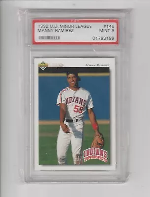 1992 Upper Deck UD Minor League Manny Ramirez Indians RC #146 PSA 9 MINT • $1.95